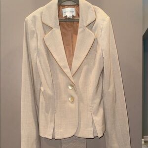 White House Black Market Cream Blazer with Notched Lapels